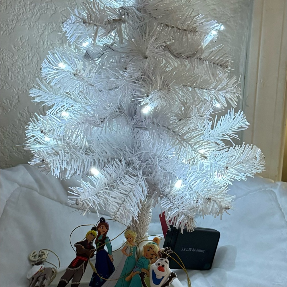 Hallmark Prelit Christmas Tree with frozen ornaments